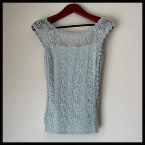 EUC Express Open V-Neck Back Sleeveless Lace Top